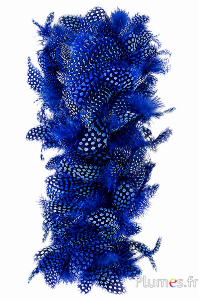 Boa di piume di faraona - Ø 10-12 cm - blu